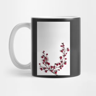 Red berries holly on white Mug